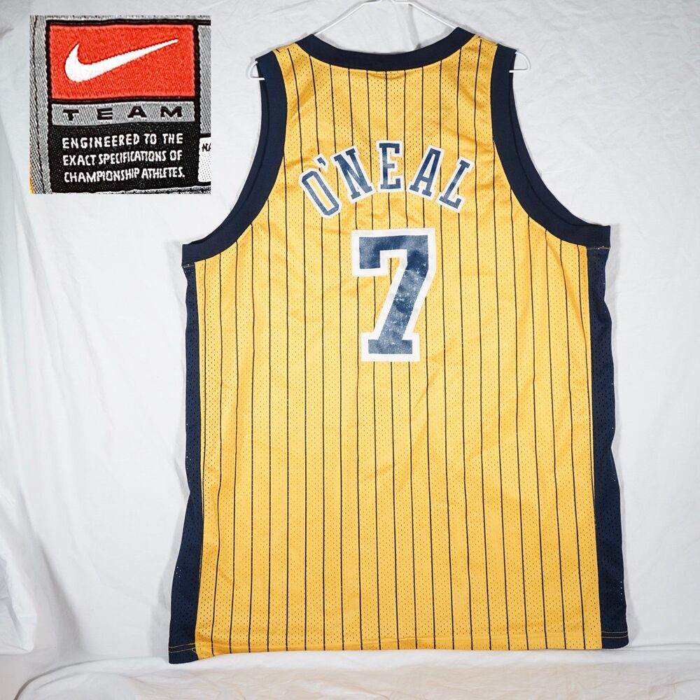 Nike Jermaine O'Neal Indiana Pacers Jersey #7 Team Engineered Yellow 2XL